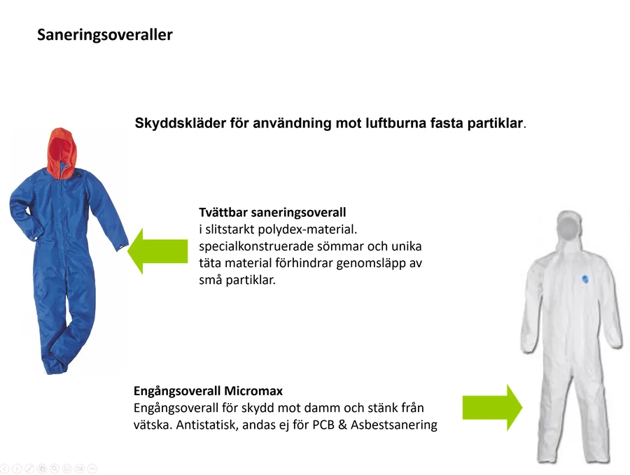 Skyddsoverall för arbete med asbest