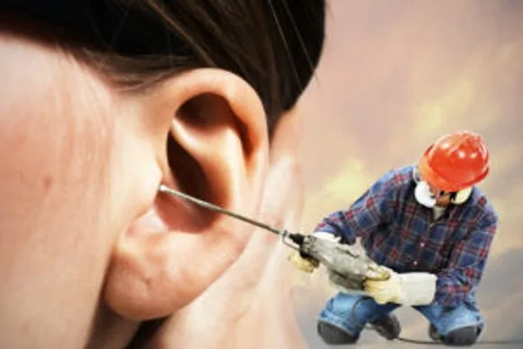 Hörseln utsätts för buller från maskiner
