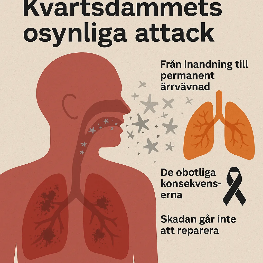 Kvartsdamm som andas in och skadar lungorna